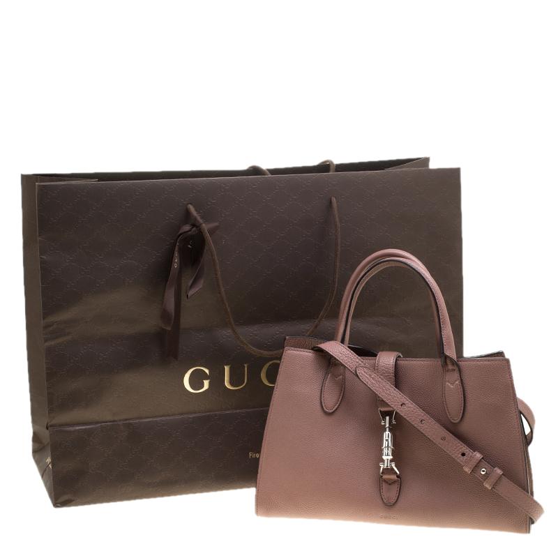 Gucci Dusty Pink Leather Jackie Tote 5