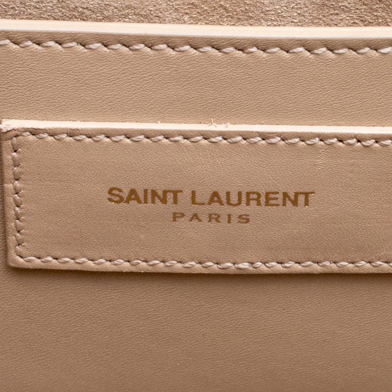 Women's Saint Laurent Beige Leather Medium Lulu Shoulder Bag