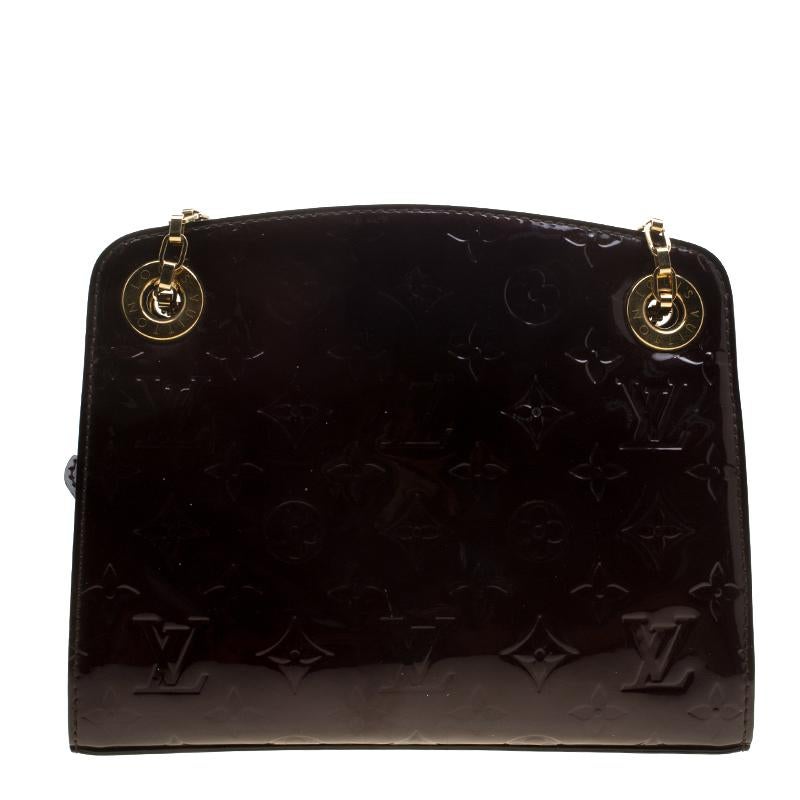 Women's Louis Vuitton Amarante Monogram Vernis Virginia PM Bag