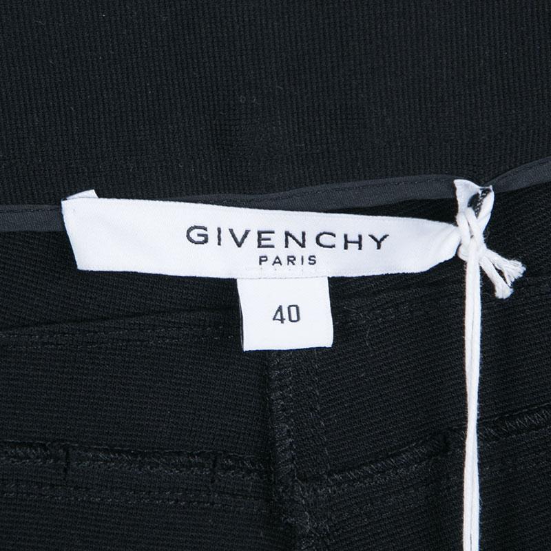 Givenchy Black Knit Zip Detail Moto Jeggings S In New Condition In Dubai, Al Qouz 2