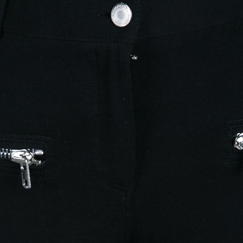 Women's Givenchy Black Knit Zip Detail Moto Jeggings S