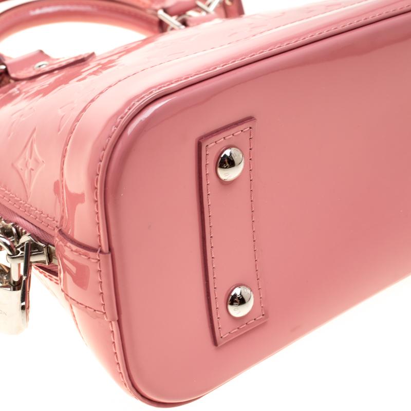 Louis Vuitton Rose Litchi Monogram Vernis Alma BB Bag 6