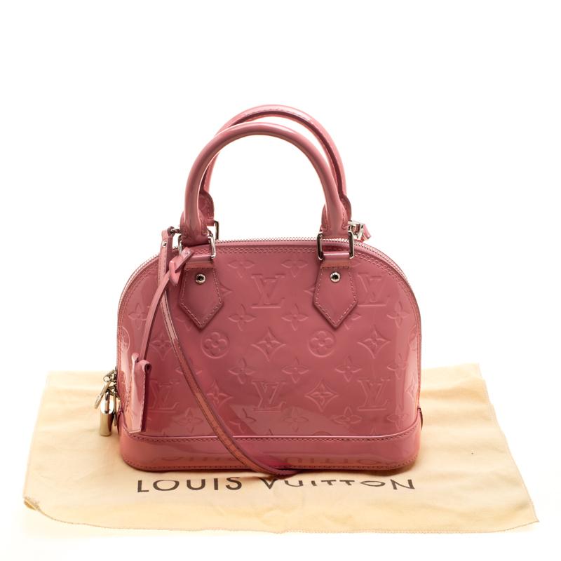 Louis Vuitton Rose Litchi Monogram Vernis Alma BB Bag 5