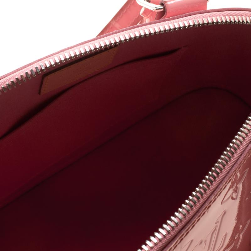Louis Vuitton Rose Litchi Monogram Vernis Alma BB Bag 4