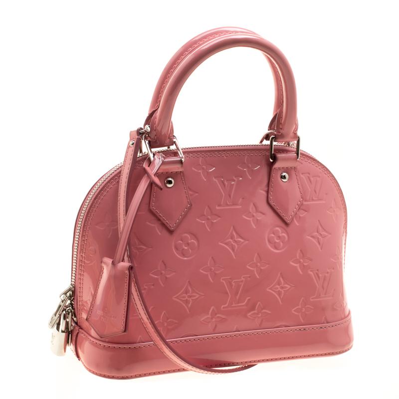 Louis Vuitton Rose Litchi Monogram Vernis Alma BB Bag 2