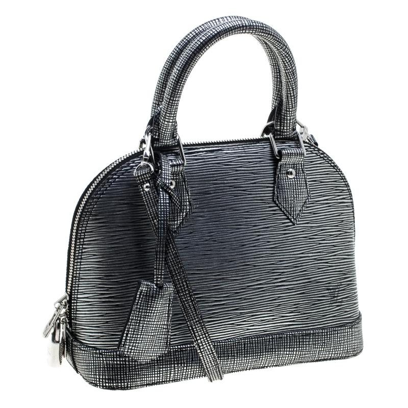 Women's Louis Vuitton Metallic Silver Epi Leather Alma BB Bag