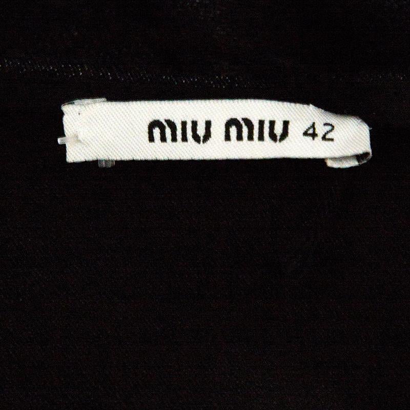 Women's Miu Miu Indigo Dark Wash Denim Contrast Lace Insert Sleeveless Dress M
