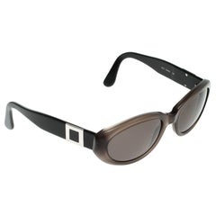 Bvlgari Black/Brown 810 Oval Sunglasses