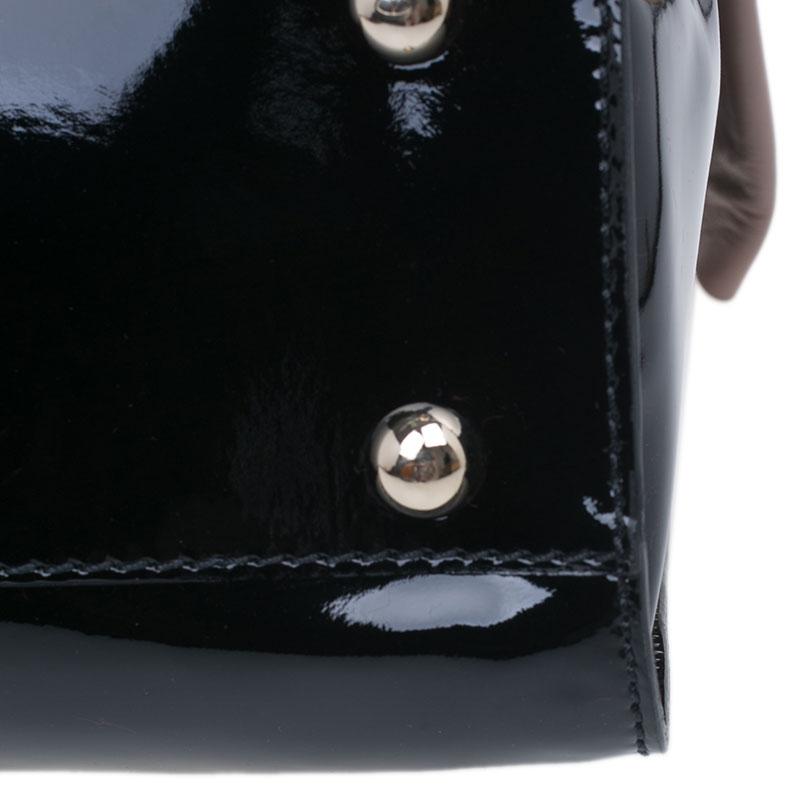Valentino Black Leopard Print Raffia Patent Leather Aphrodite Bow Top Handle Bag 13