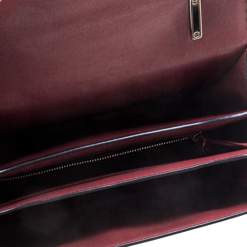 Valentino Burgundy Leather Studded Micro Rockstud Top handle Bag 5