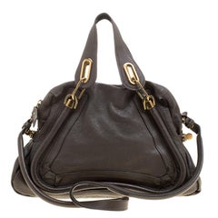 Chloe Brown Leather Medium Paraty Shoulder Bag