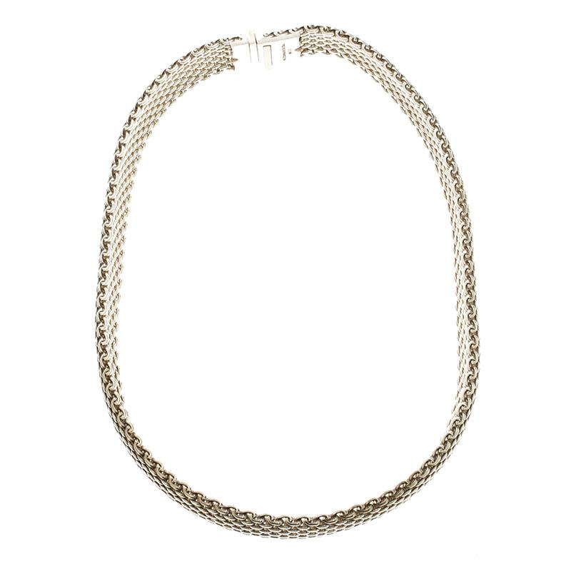 Tiffany & Co. Somerset Mesh Silver Choker Necklace