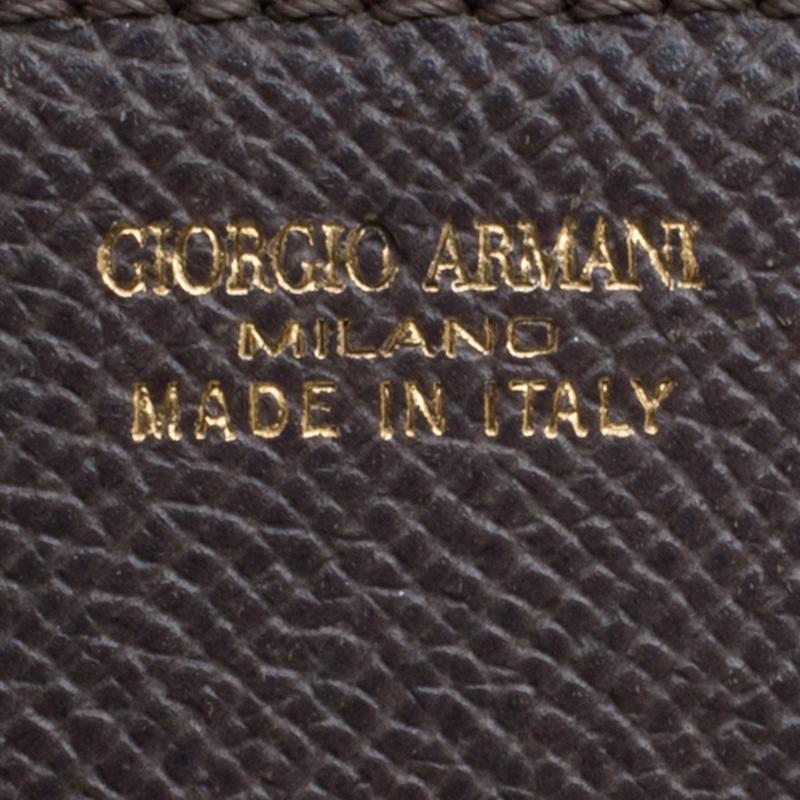 Giorgio Armani Grey Leather Borgonuovo Tote 3