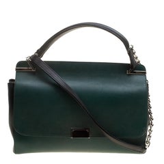 Cartier Green/Black Leather Jeanne Toussaint Limited Edition Chain Shoulder Bag