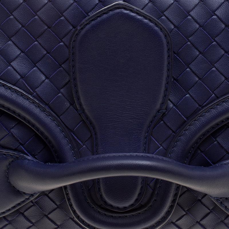 Bottega Veneta Purple Intrecciato Leather Medium Flap Shoulder Bag 6