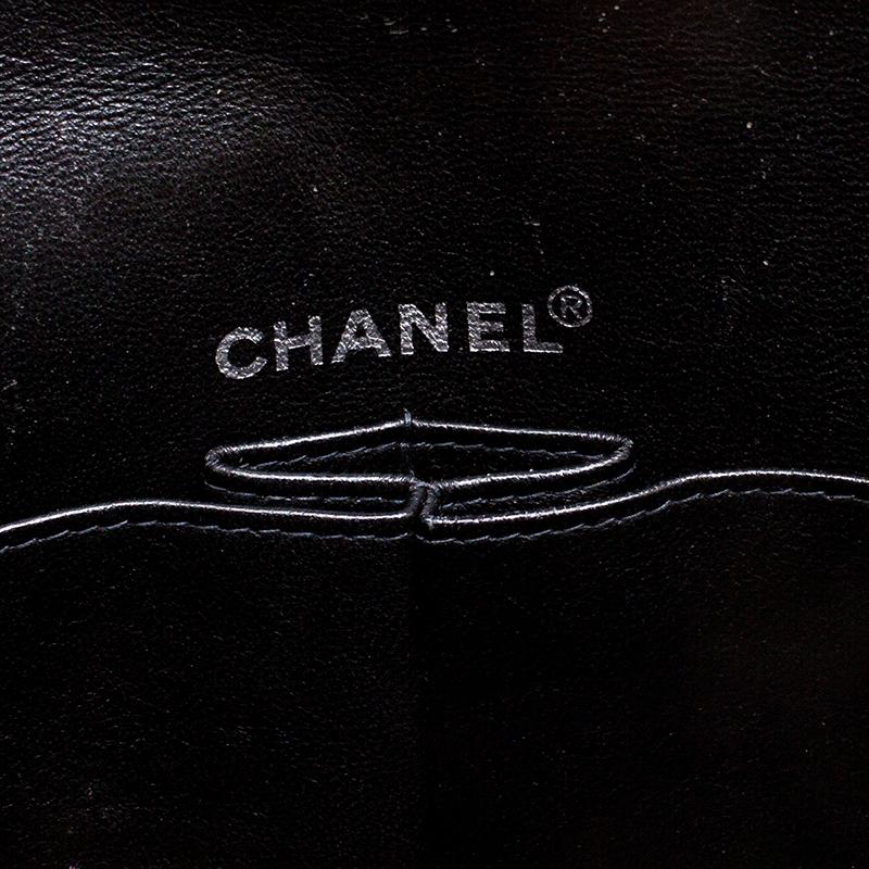 Chanel Black Quilted Jersey and Patent Leather 2.55 Reissue East West Classic Fl 7