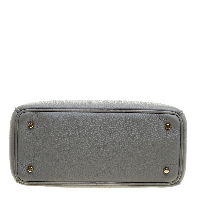 Dior Grey Pebbled Leather Mini Diorissimo Tote 3