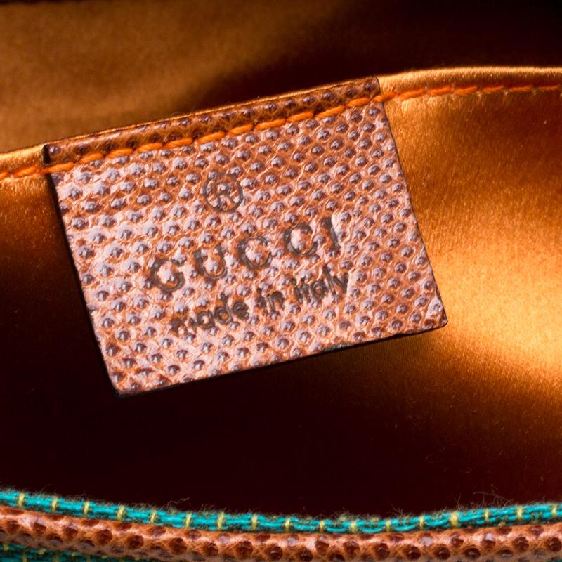 Gucci Multicolor Fabric Limited Edition Tom Ford Horsebit Chain Clutch In Excellent Condition In Dubai, Al Qouz 2