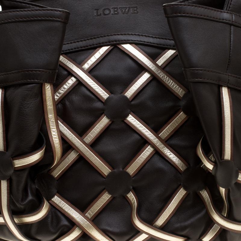 Loewe Brown Leather Mesh Limited Edition Satchel 3