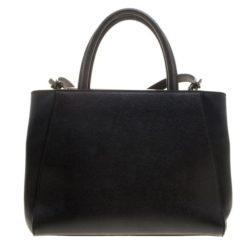 Fendi Black Leather Petit 2Jours Elite Tote 4