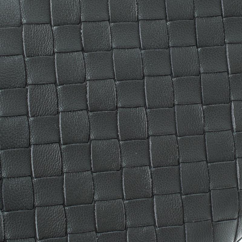 Women's Bottega Veneta Grey Intrecciato Leather Zip Around Wallet