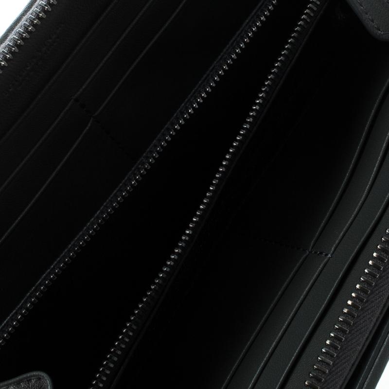 Bottega Veneta Grey Intrecciato Leather Zip Around Wallet 1