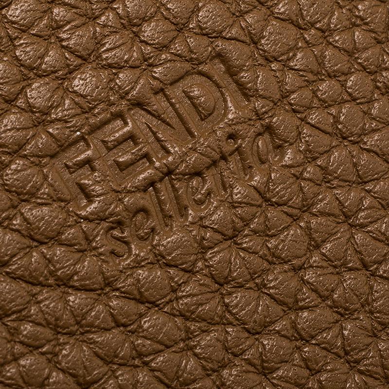 Fendi Brown Leather Mini Peekaboo Clutch 5