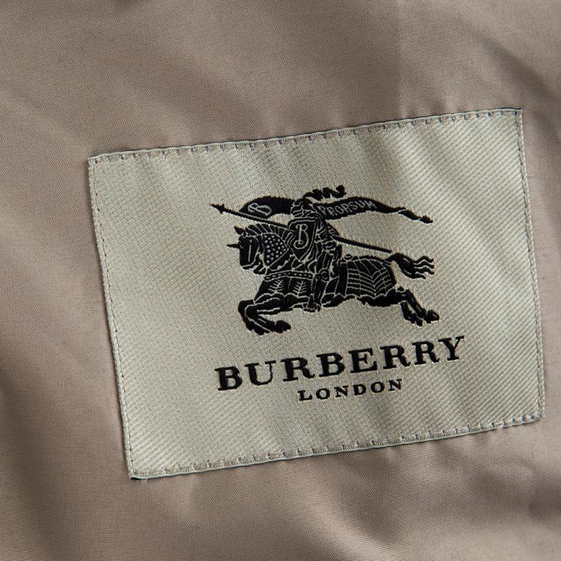 Burberry London Beige Diamond Quilted Belted Long Trench Coat L 2