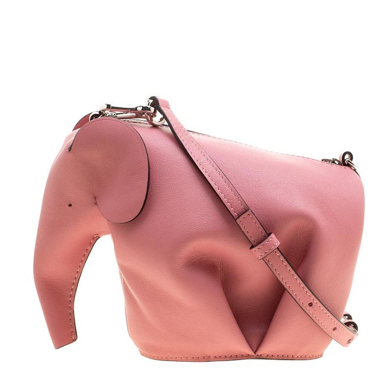 Loewe Pink Leather Mini Elephant Crossbody Bag For Sale at 1stDibs ...