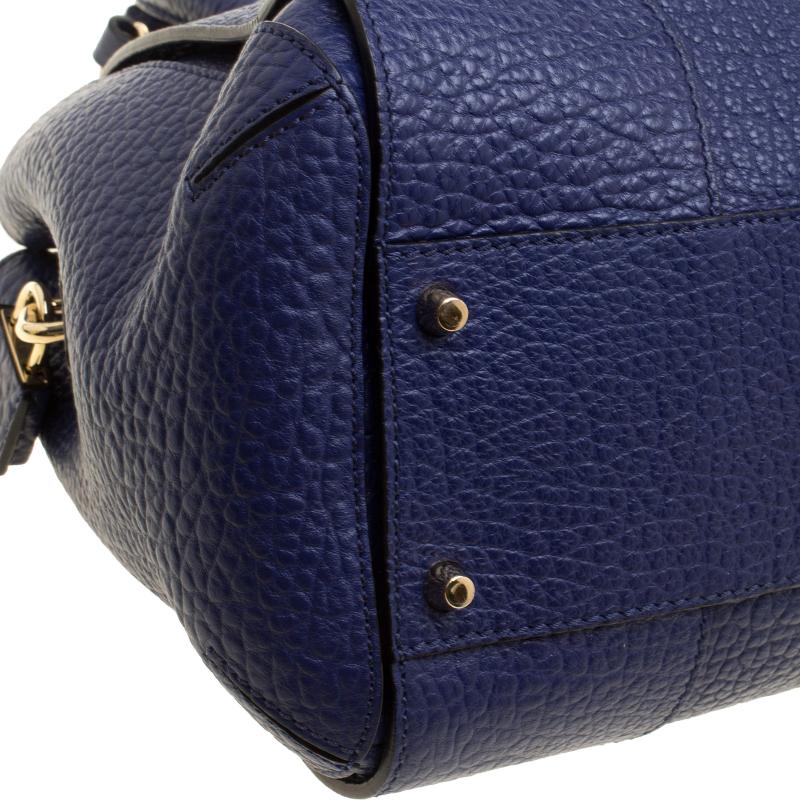 Burberry Blue Grained Leather Small Heritage Gladstone Satchel 1
