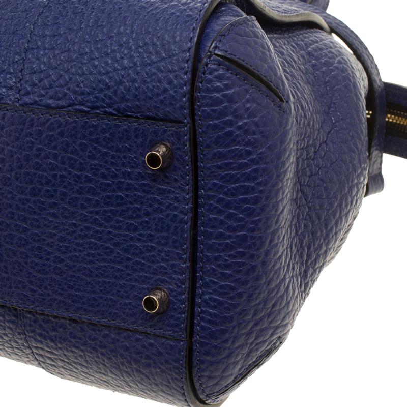 Burberry Blue Grained Leather Small Heritage Gladstone Satchel 6