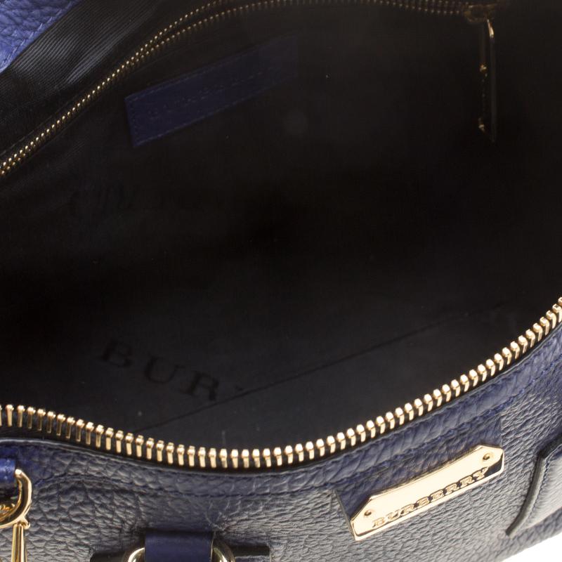 Burberry Blue Grained Leather Small Heritage Gladstone Satchel 2