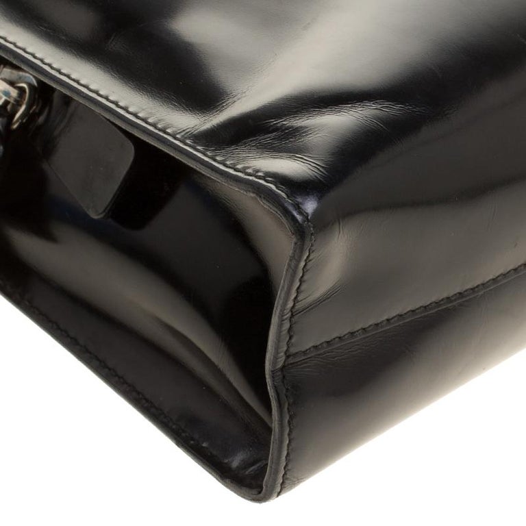Prada Black Leather Perforated Logo Handbag QNB3SIABKB000