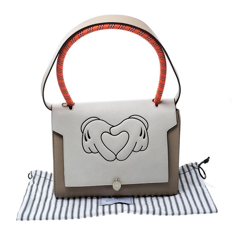 Anya Hindmarch Beige/ Off White Leather Small Bathurst Satchel In Excellent Condition In Dubai, Al Qouz 2
