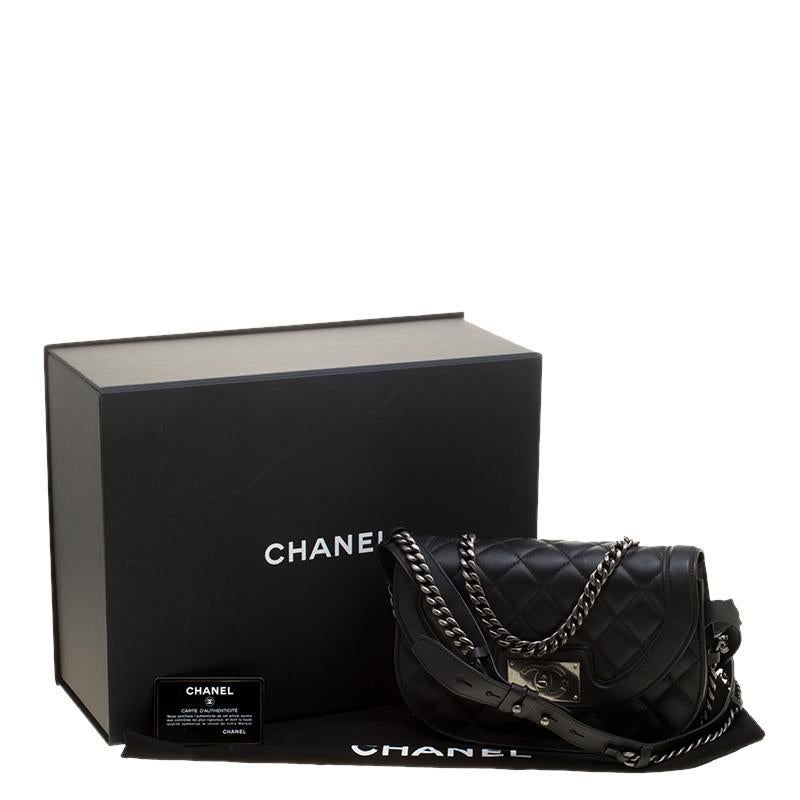 Chanel Black Quilted Leather Shoulder Bag 7