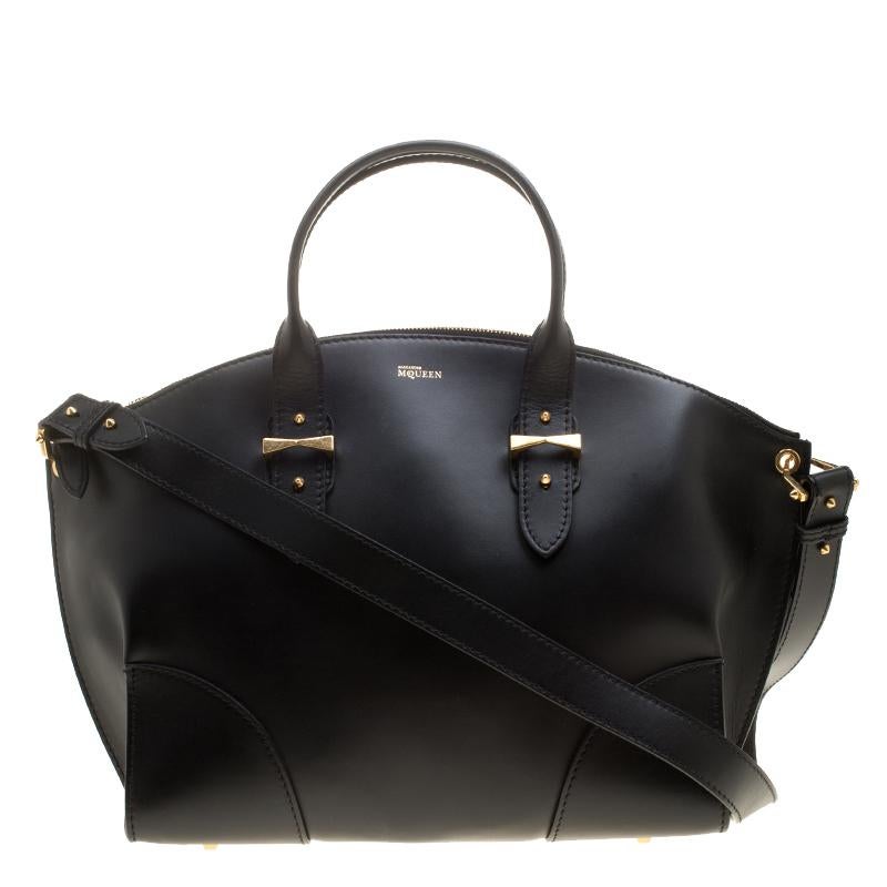 Alexander McQueen Black Leather Legend Satchel