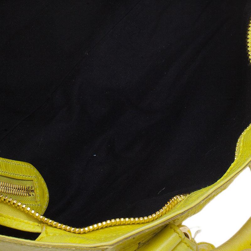 Balenciaga Yellow Lambskin Leather Giant 21 Gold City Bag 11