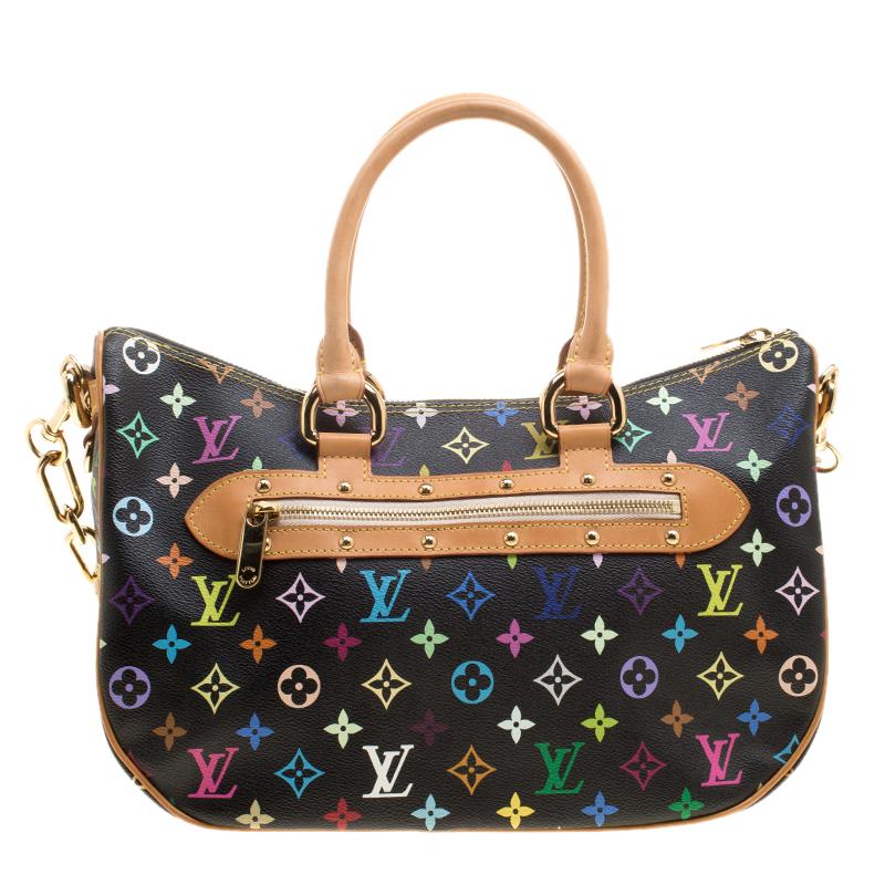 It is every woman's dream to own a Louis Vuitton handbag as appealing as this one. Crafted from their signature multicolor monogram canvas, this bag features two top handles, a removable shoulder strap, and gold-tone hardware. While the front flap