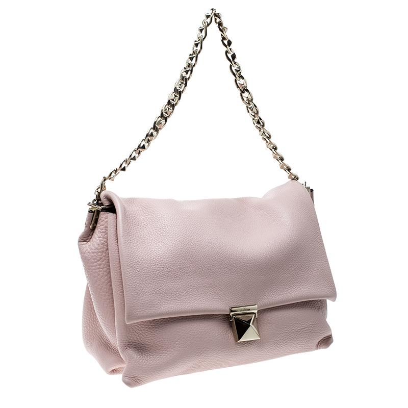 Valentino Blush Pink Leather Chain De Jour Shoulder Bag 5