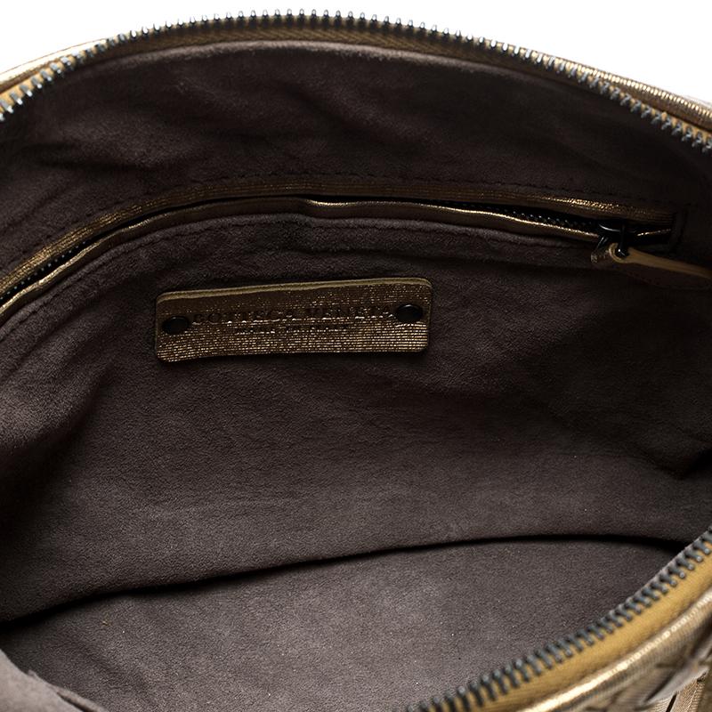 Bottega Veneta Gold Intrecciato Nappa Leather Crossbody Bag 4