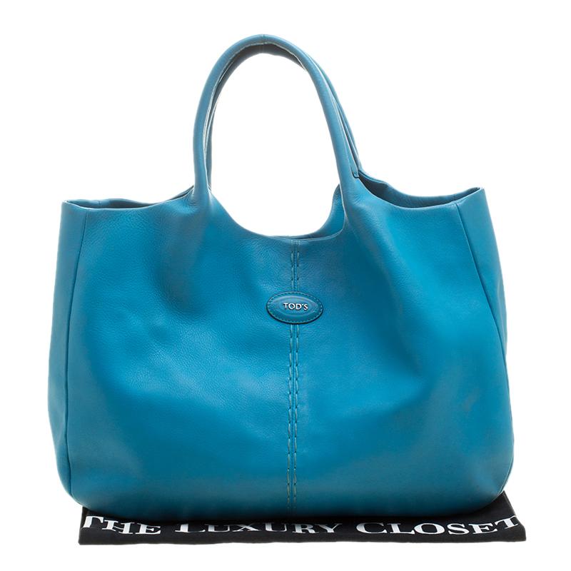 Tod's Blue Leather Shoulder Bag 6