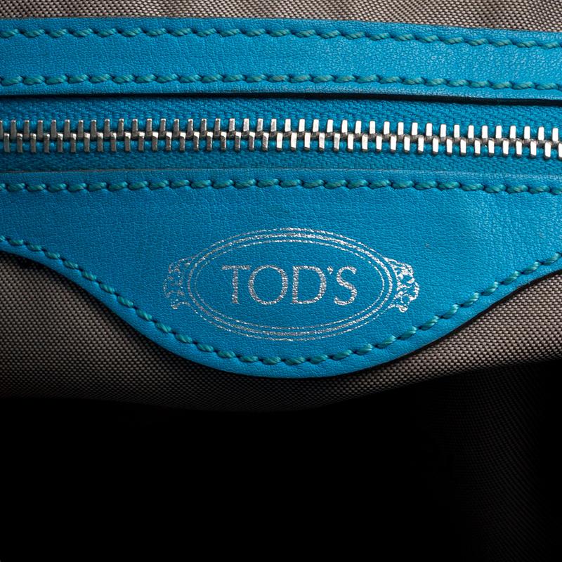 Tod's Blue Leather Shoulder Bag 2