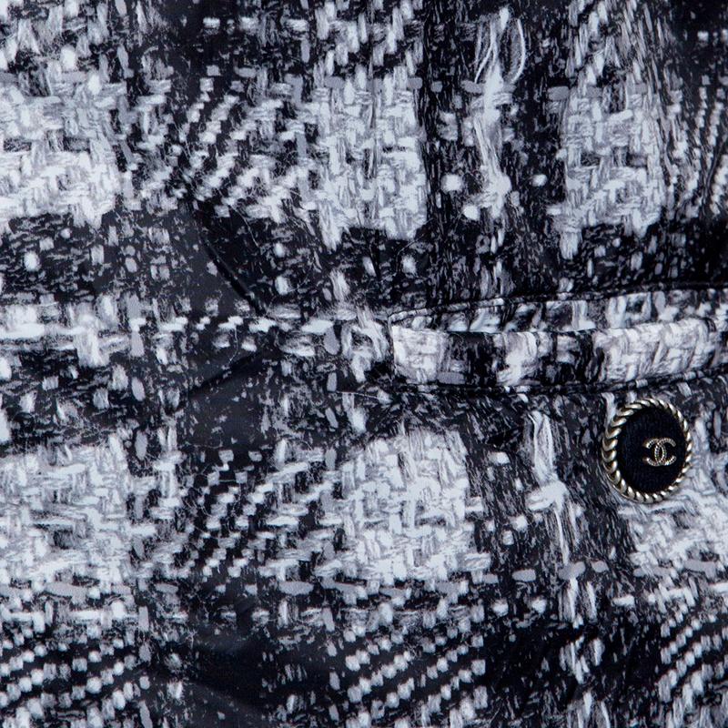 Women's Chanel Monochrome Printed Reversible Zip Front Jacket L