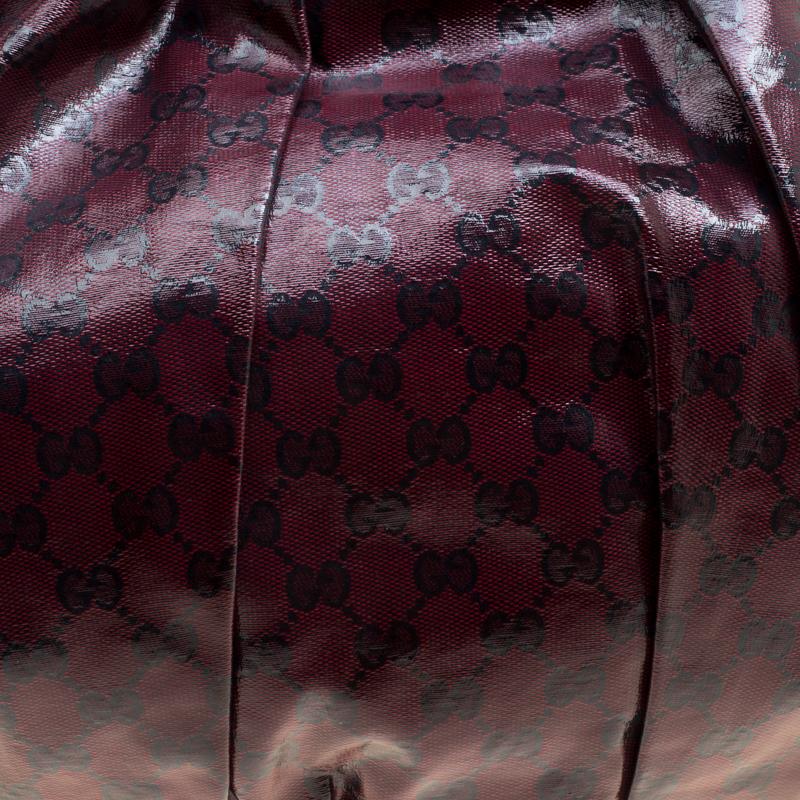 Gucci Maroon GG Crystal Coated Canvas Large Hysteria Hobo 5