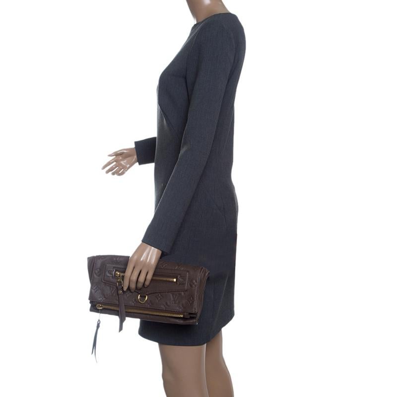 Black Louis Vuitton Ombre Monogram Empreinte Leather Petillante Clutch
