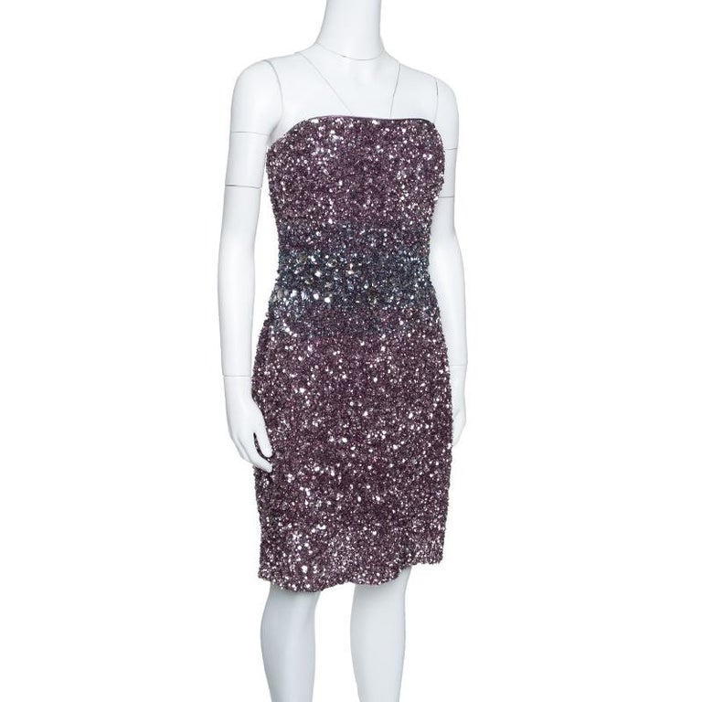 Robe Theory Lensley Sans Bretelles - Laine Fine Et Soie Avec Paillettes - Taille 2 - NEUVE Avec étiquettes