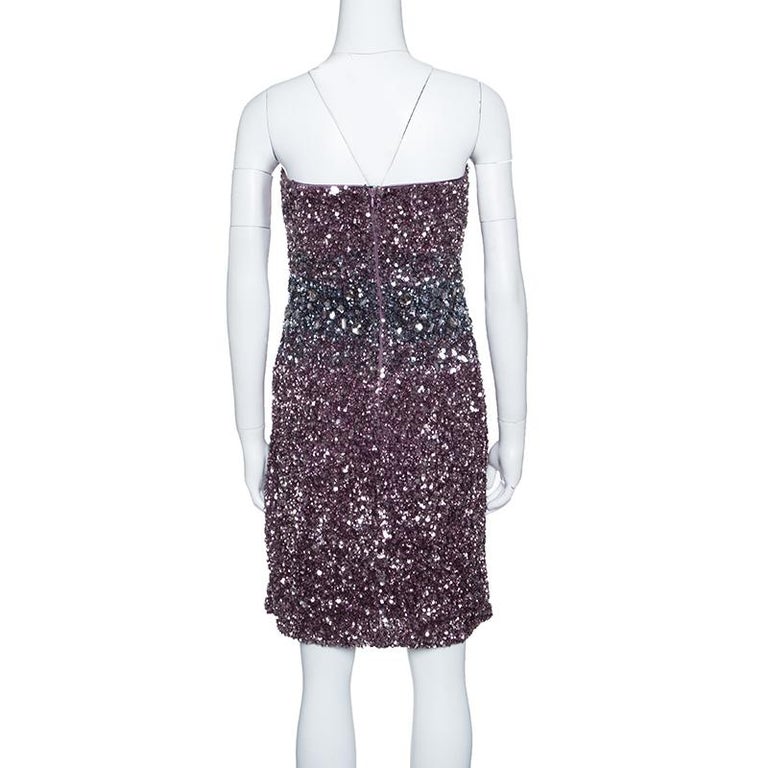 Robe Theory Lensley Sans Bretelles - Laine Et Soie Avec Paillettes, Taille 2, Noire
