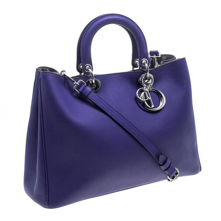 Dior Blue Leather Large Diorissimo Shopper Tote at 1stDibs