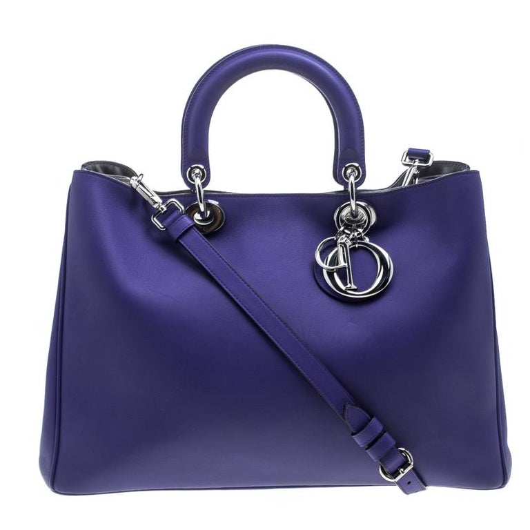 Dior Blue Leather Large Diorissimo Shopper Tote at 1stDibs