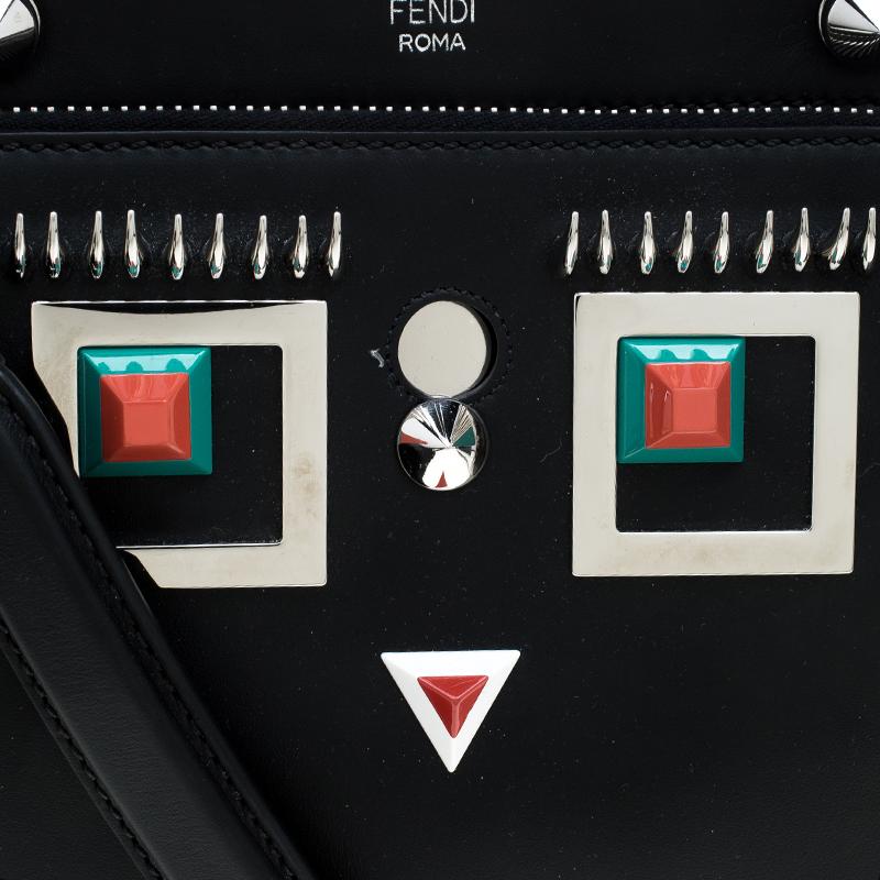 Fendi Black Leather Small Dotcom Shoulder Bag 3